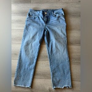 INC Light Blue Embellished Straight Leg Jeans
